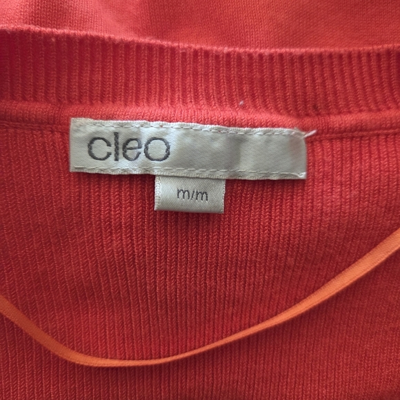 Cleo OrangeWomen's Cardigan Sweater With Cute Square Buttons Size Med - Picture 5 of 5